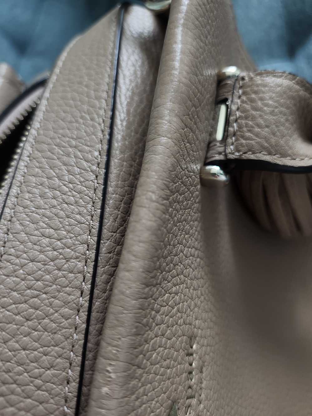 Kate Spade Pebbled Leather Satchel in Blush Tan - Picture 15 of 16